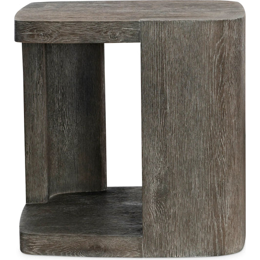 Boyle Side Table by Bernhardt in porcini. Made from wood in a transitional style.
