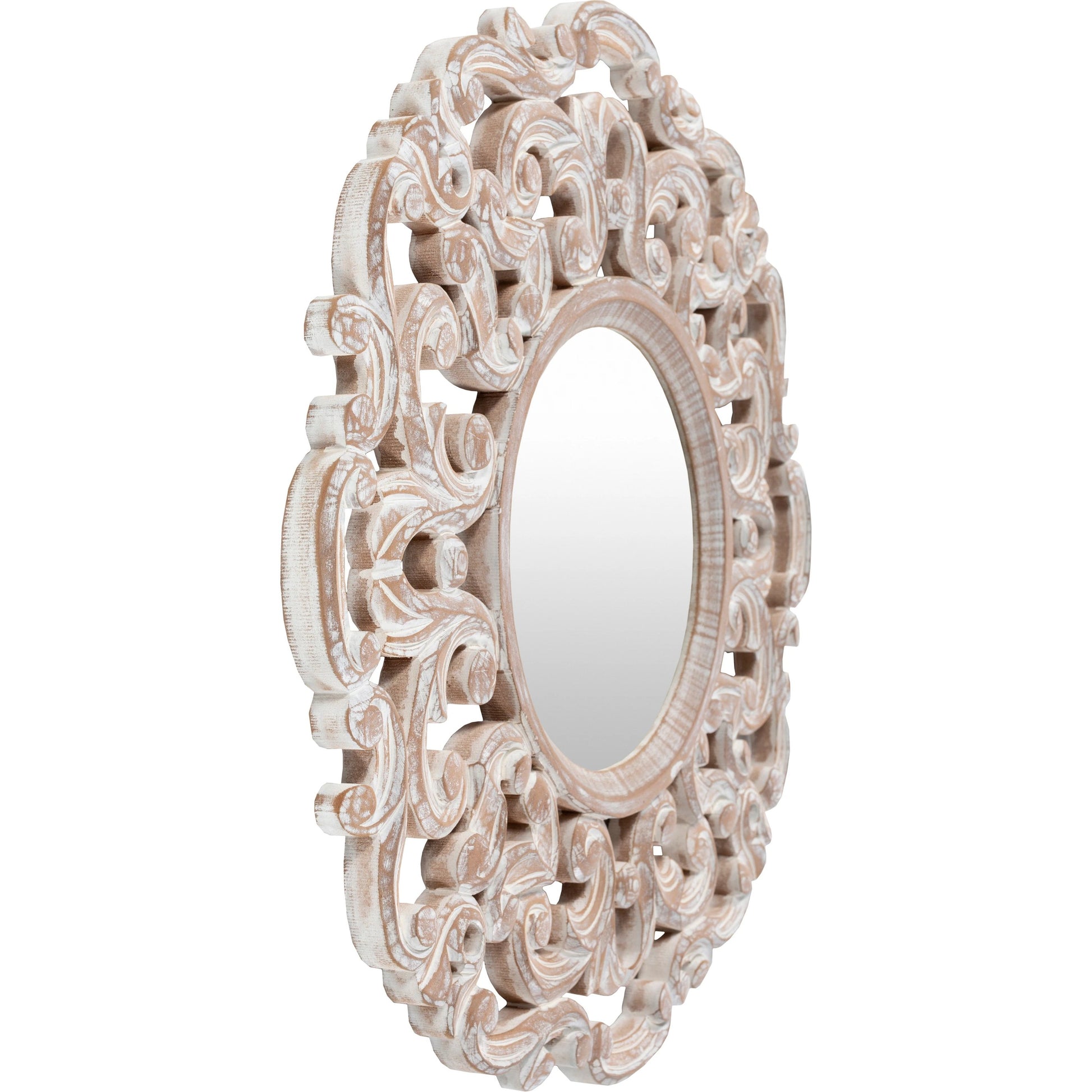 Urvashi - 24926 by Livabliss in white and washed,carved. Made from frame: manufactured wood, frame (substrate): manufactured wood in a cottage & farmhouse style.