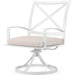 Bristol Outdoor Swivel Dining Chair in Canvas Flax w/ Self Welt by Sunset West. Made from aluminum in a modern style.
