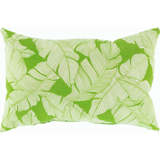 Musa Pillow - 7859 by Surya in green, white. Made from front: 100% polyester, back: 100% polyester, fill: polyester, polyfill in a modern style.