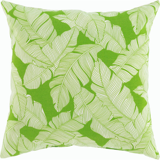 Musa Pillow - 7859 by Surya in green, white. Made from front: 100% polyester, back: 100% polyester, fill: polyester, polyfill in a modern style.