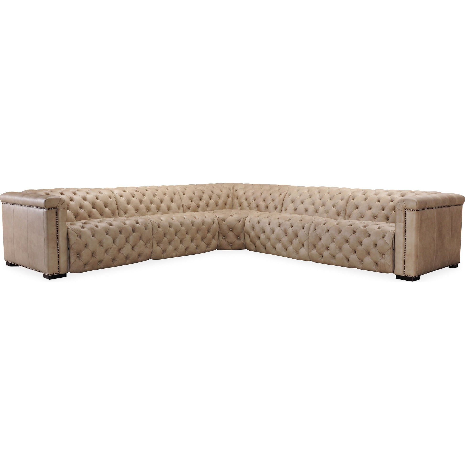 Savion Grandier 5 Piece Sectional by Hooker Furniture. Made from leather in a modern style.