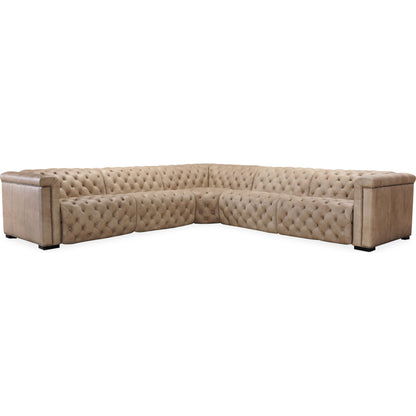 Savion Grandier 5 Piece Sectional by Hooker Furniture. Made from leather in a modern style.