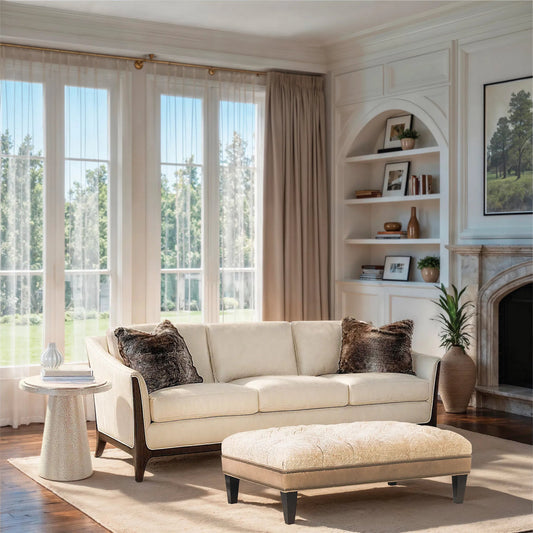 Sophia Sofa by Hooker Furniture in rich cathedral cherry. Made from unique in a modern style.