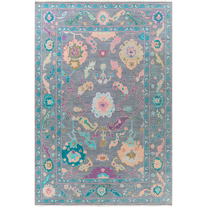 Ushak Rug - 26652 by Surya in wheat, light pink, blue, light blue, mauve, gray. Made from 100% wool in a unique style.