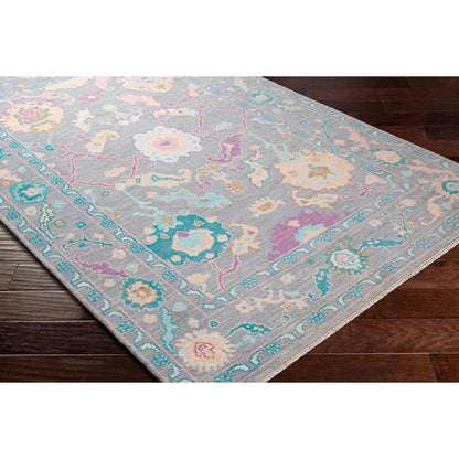 Ushak Rug - 26652 by Surya in wheat, light pink, blue, light blue, mauve, gray. Made from 100% wool in a unique style.