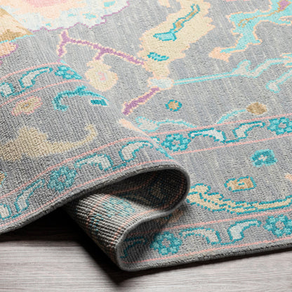 Ushak Rug - 26652 by Surya in wheat, light pink, blue, light blue, mauve, gray. Made from 100% wool in a unique style.