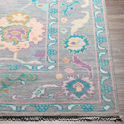 Ushak Rug - 26652 by Surya in wheat, light pink, blue, light blue, mauve, gray. Made from 100% wool in a unique style.