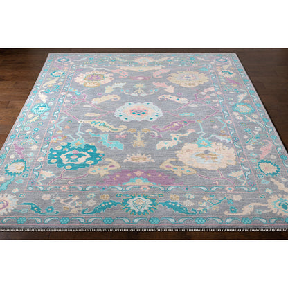 Ushak Rug - 26652 by Surya in wheat, light pink, blue, light blue, mauve, gray. Made from 100% wool in a unique style.