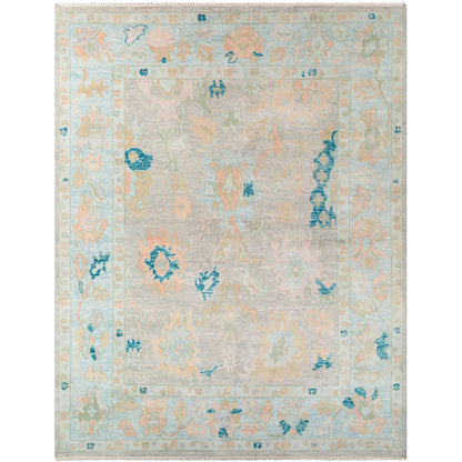 Ushak Rug - 26655 by Surya in light pink, blue, light beige, ice blue, light green. Made from unique in a unique style.
