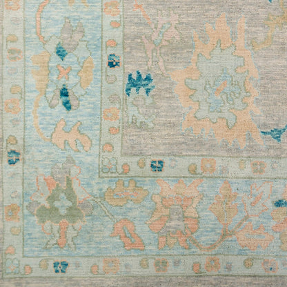 Ushak Rug - 26655 by Surya in light pink, blue, light beige, ice blue, light green. Made from unique in a unique style.