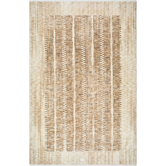 Usonia Rug - 500391 by Livabliss in white, brown. Made from face: 100% polyester, warp: 100% cotton in a unique style.