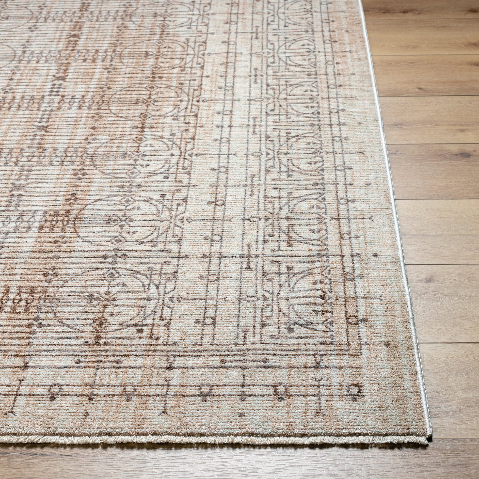Usonia USO-2304 Rug by Livabliss in white, gray, brown. Made from face: 100% polyester, warp: 100% cotton in a unique style.