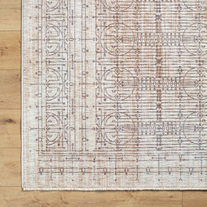Usonia USO-2304 Rug by Livabliss in white, gray, brown. Made from face: 100% polyester, warp: 100% cotton in a unique style.