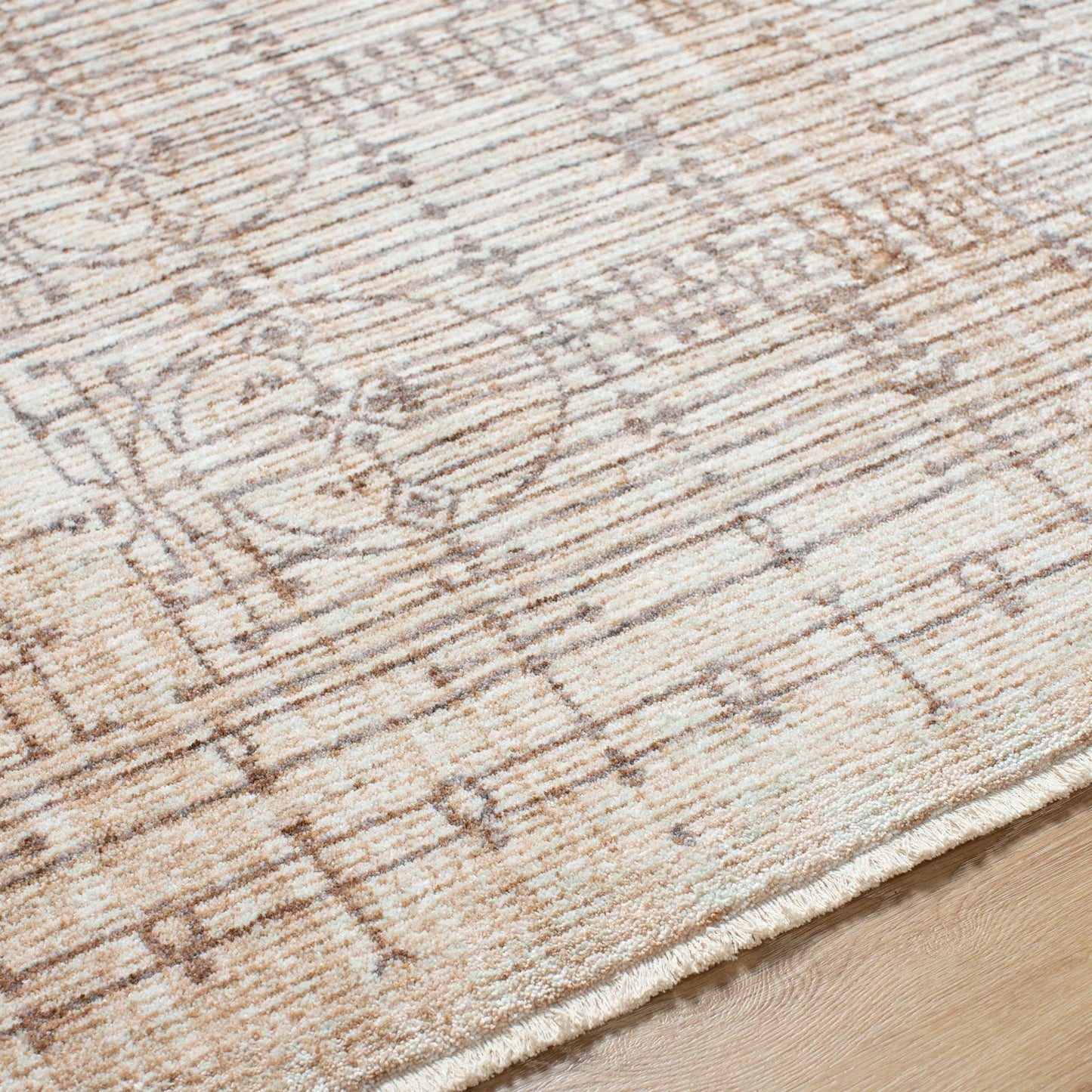 004 SI-2054067,SI-2054068,SI-2054069,SI-2054070,SI-2054071 | Closeup | Usonia USO-2304 Rug by Livabliss in white, gray, brown. Made from face: 100% polyester, warp: 100% cotton in a unique style.
