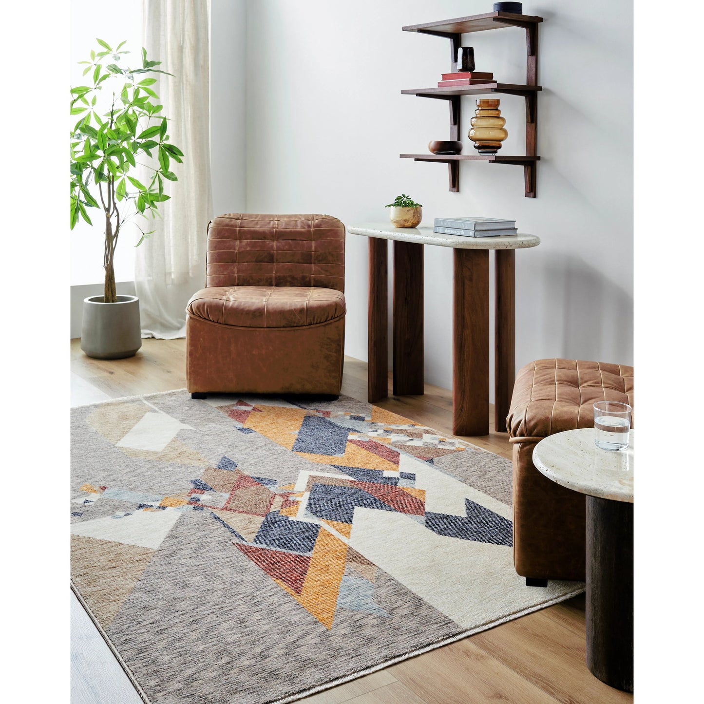 007 SI-2167858,SI-2167859,SI-2167860,SI-2167861,SI-2167862 | Lifestyle | Usonia Rug - 500430 by Livabliss in white, gray, dark blue, burnt orange, brown, ice blue. Made from polyester in a unique style.