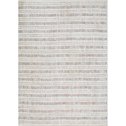 Usonia USO-2308 Rug by Livabliss in white, brown, gray, dark blue, rust. Made from face: 100% polyester, warp: 100% cotton in a unique style.