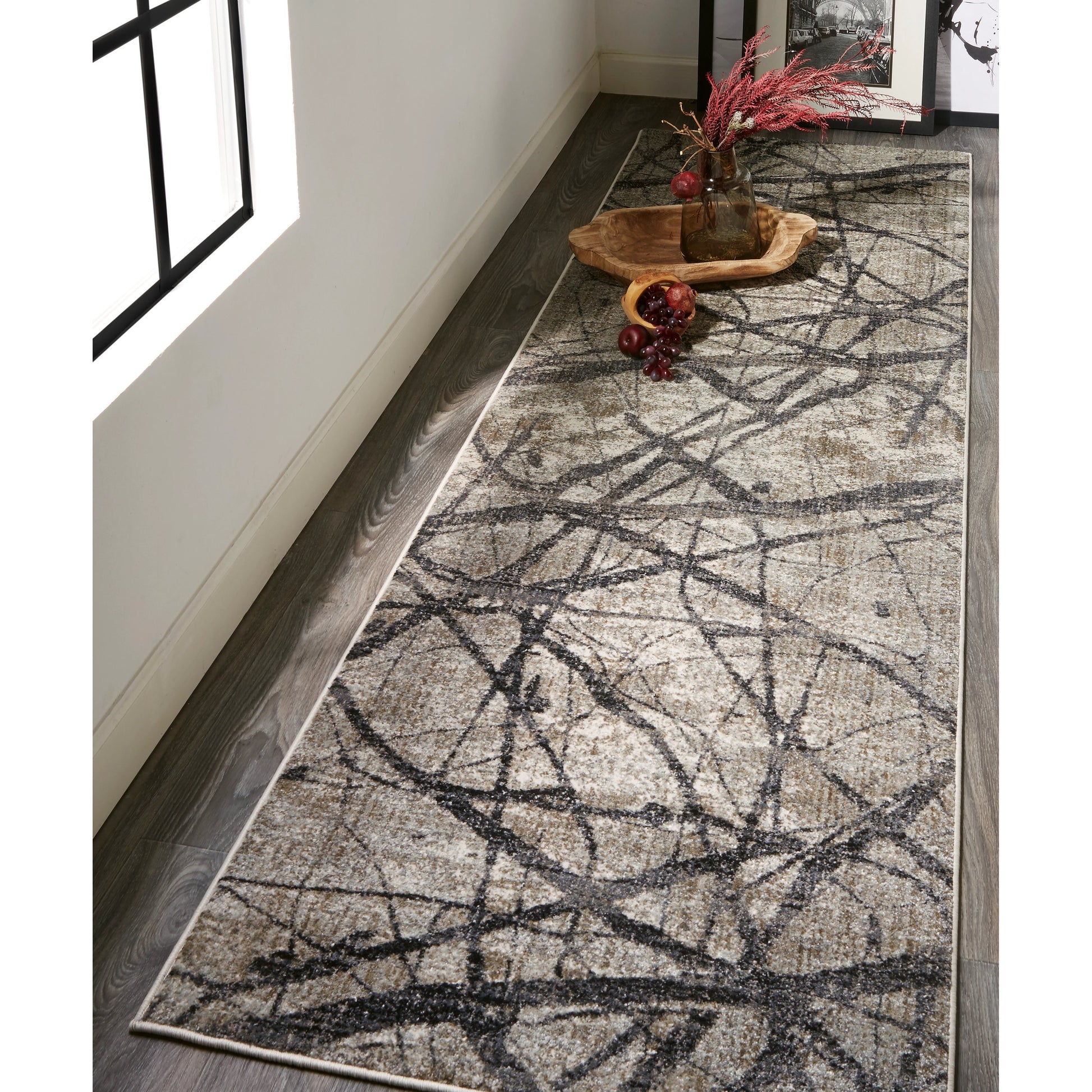 Kano Transitional Rug - 3877F by Feizy in taupe, gray, ivory. Made from polypropylene, polyester in a unique style.