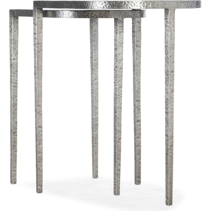 Chapman Nesting Tables by Hooker Furniture in pewter. Made from metal in a modern style.