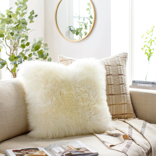 Utah Pillow - 7165 by Surya in cream. Made from 100% leather, 100% cotton in a unique style.