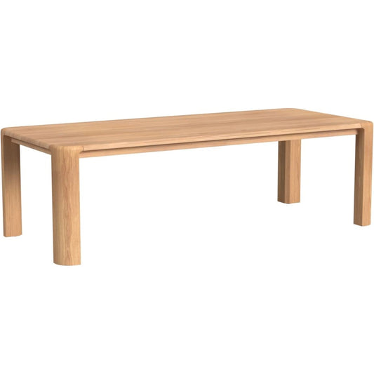 Natural Outdoor Teak 96" Dining Table by Sunset West in light wood. Made from teak in a unique style.