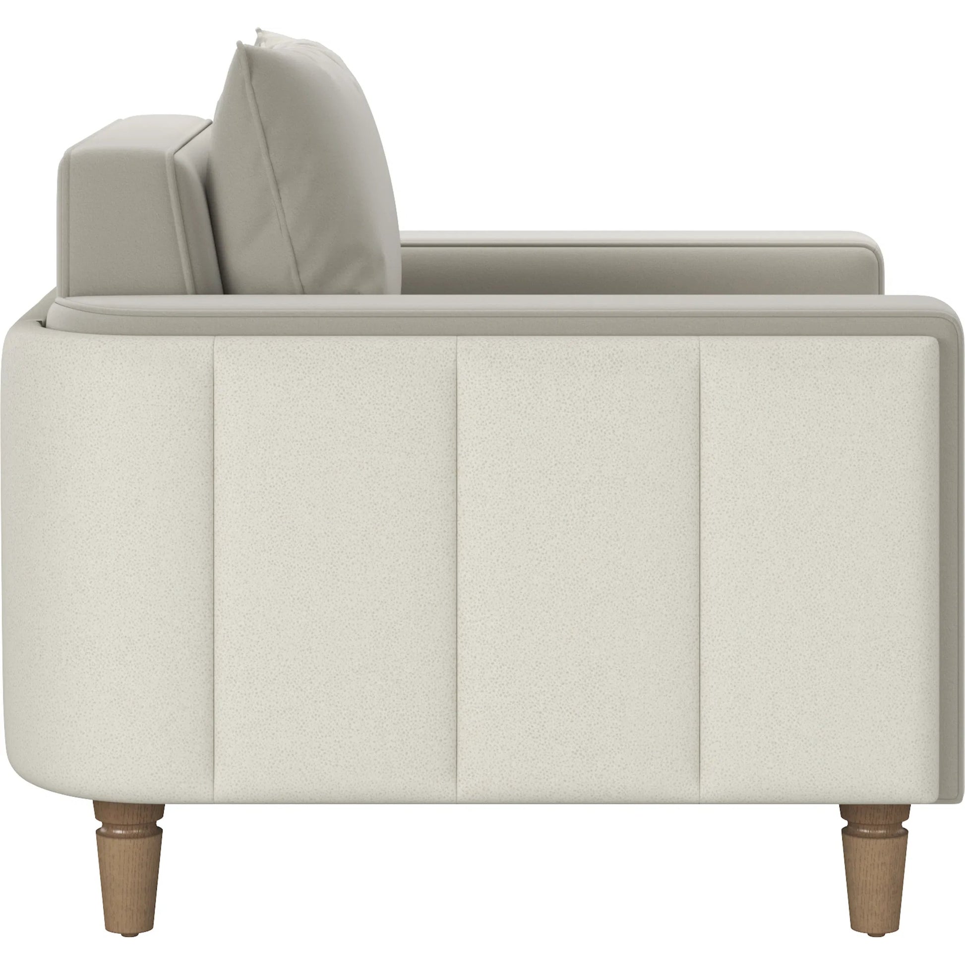 Barret Lounge Chair by A.R.T. Furniture in beige and café au lait. Made from inside: velvet sand colored polyester fabric, outback in faux-leather parchement colored material in a traditional style.