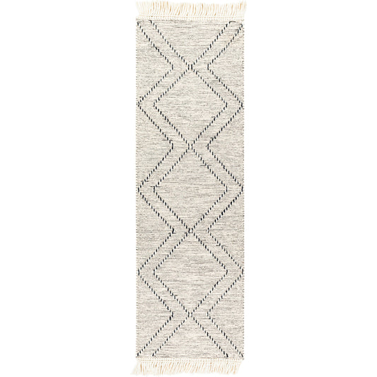 Uttar Rug - 29316 by Surya in black, cream. Made from 70% wool, 30% polyester in a unique style.