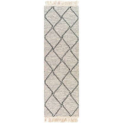 Uttar UTT-2301 Rug by Surya in black, cream. Made from 70% wool, 30% polyester in a unique style.