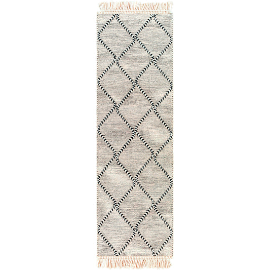 Uttar Rug - 29317 by Surya in black, cream. Made from 70% wool, 30% polyester in a unique style.