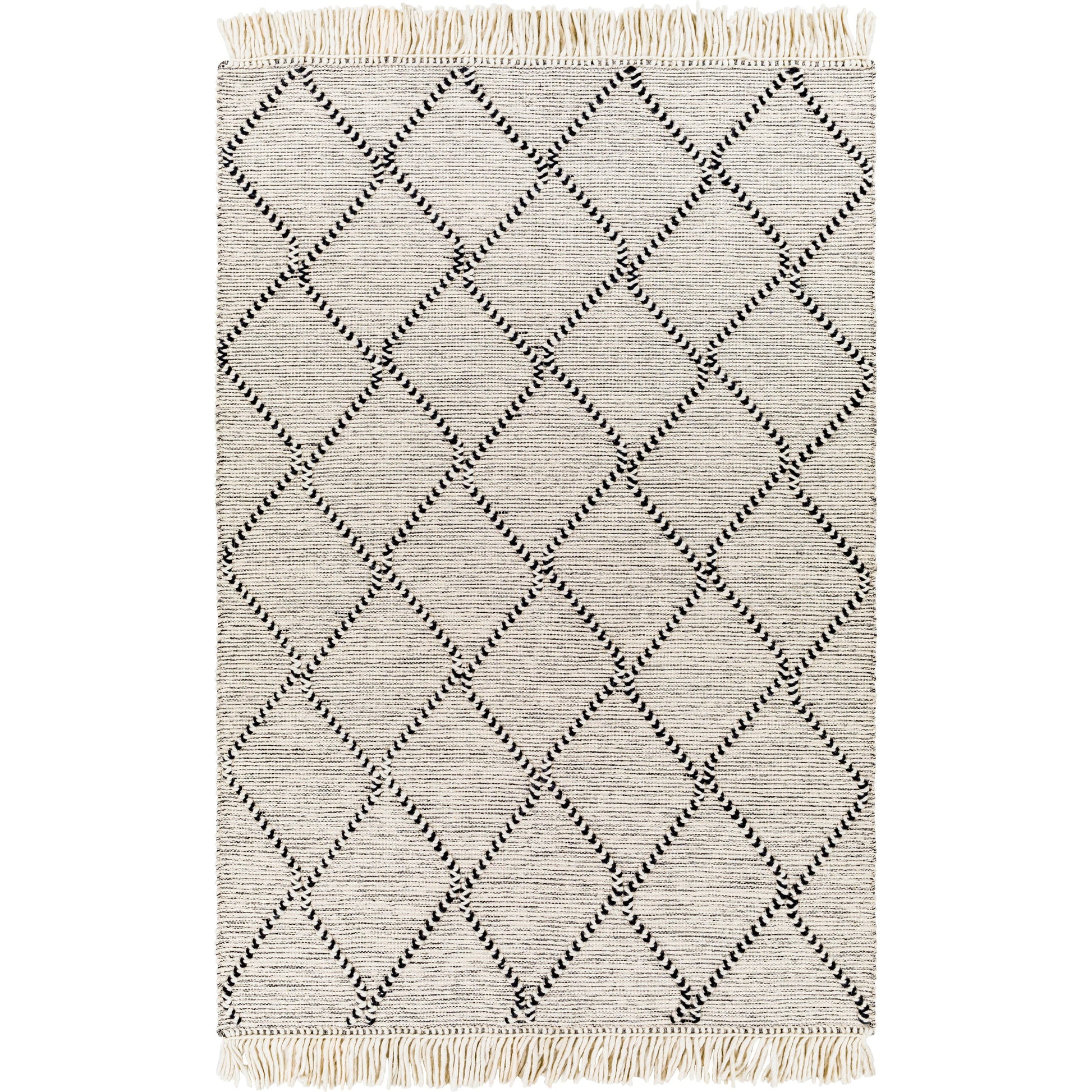 Uttar UTT-2301 Rug by Surya in black, cream. Made from 70% wool, 30% polyester in a unique style.