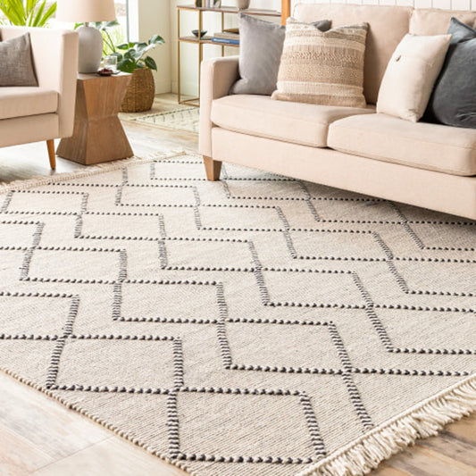 Uttar Rug - 29319 by Livabliss in black, cream. Made from 70% wool, 30% polyester in a unique style.