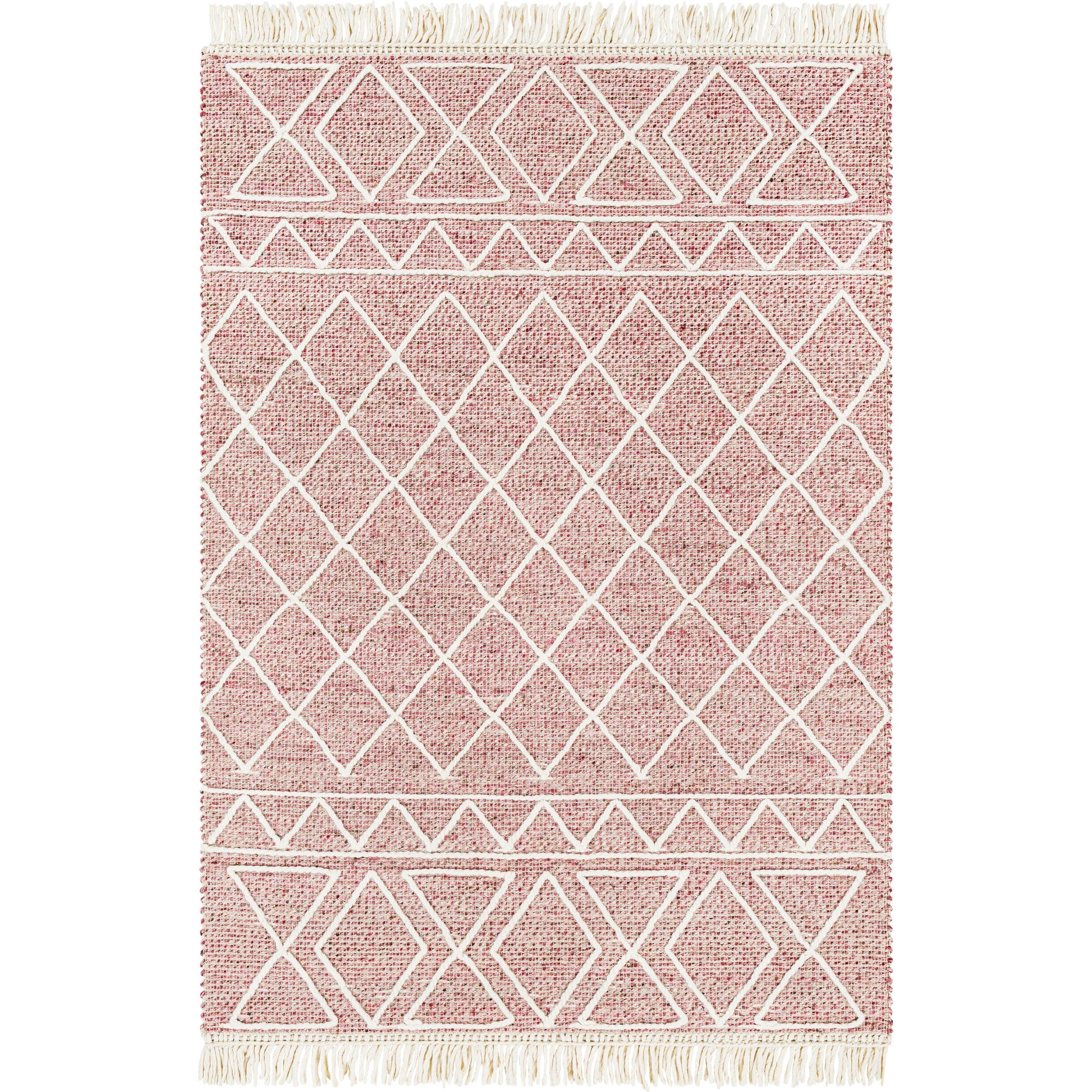 Uttar UTT-2305 Rug by Surya in burgandy, dusty pink, cream. Made from 70% wool, 30% polyester in a unique style.