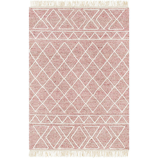 Uttar UTT-2305 Rug by Surya in burgandy, dusty pink, cream. Made from 70% wool, 30% polyester in a unique style.