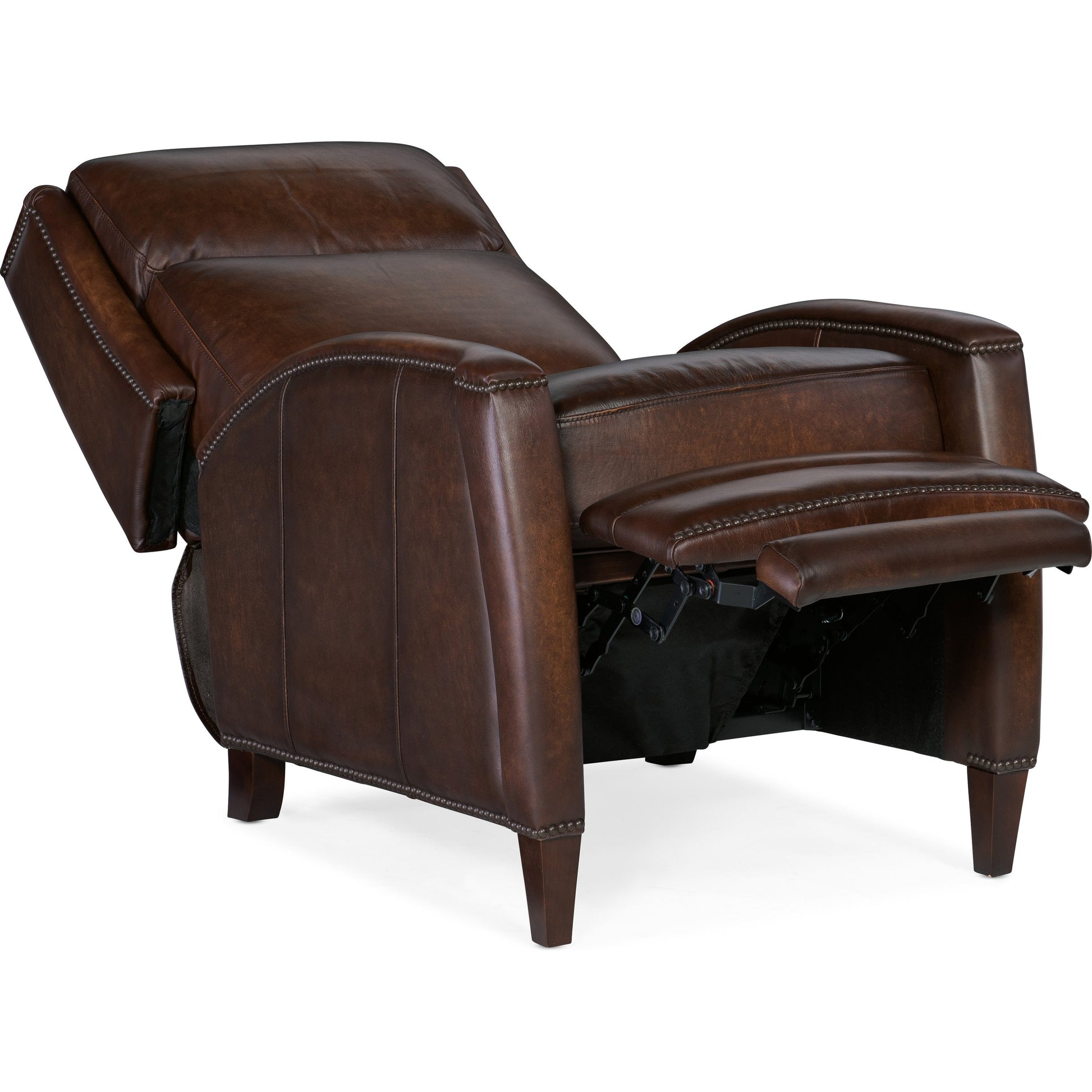 Declan Recliner by Hooker Furniture in brindisi trinita. Made from leather in a traditional style.