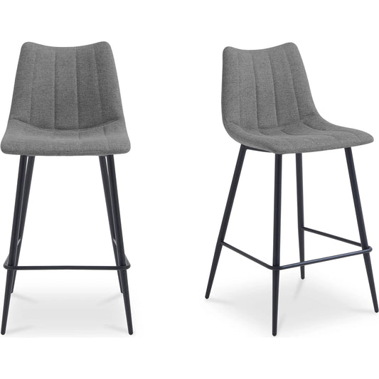 Alibi Bar Stool (Set of 2) by Moe's Home Collection. Made from 95% polyester, 5% nylon, metal legs, foam, plywood in a unique style.