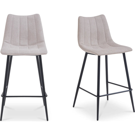 Alibi Bar Stool (Set of 2) by Moe's Home Collection. Made from 95% polyester, 5% nylon, metal legs, foam, plywood in a unique style.