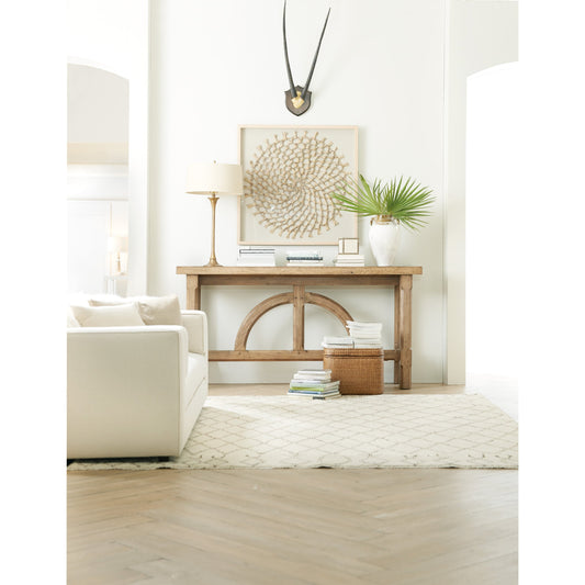 Commerce & Market Console by Hooker Furniture in light wood. Made from clean acacia solids in a transitional style.