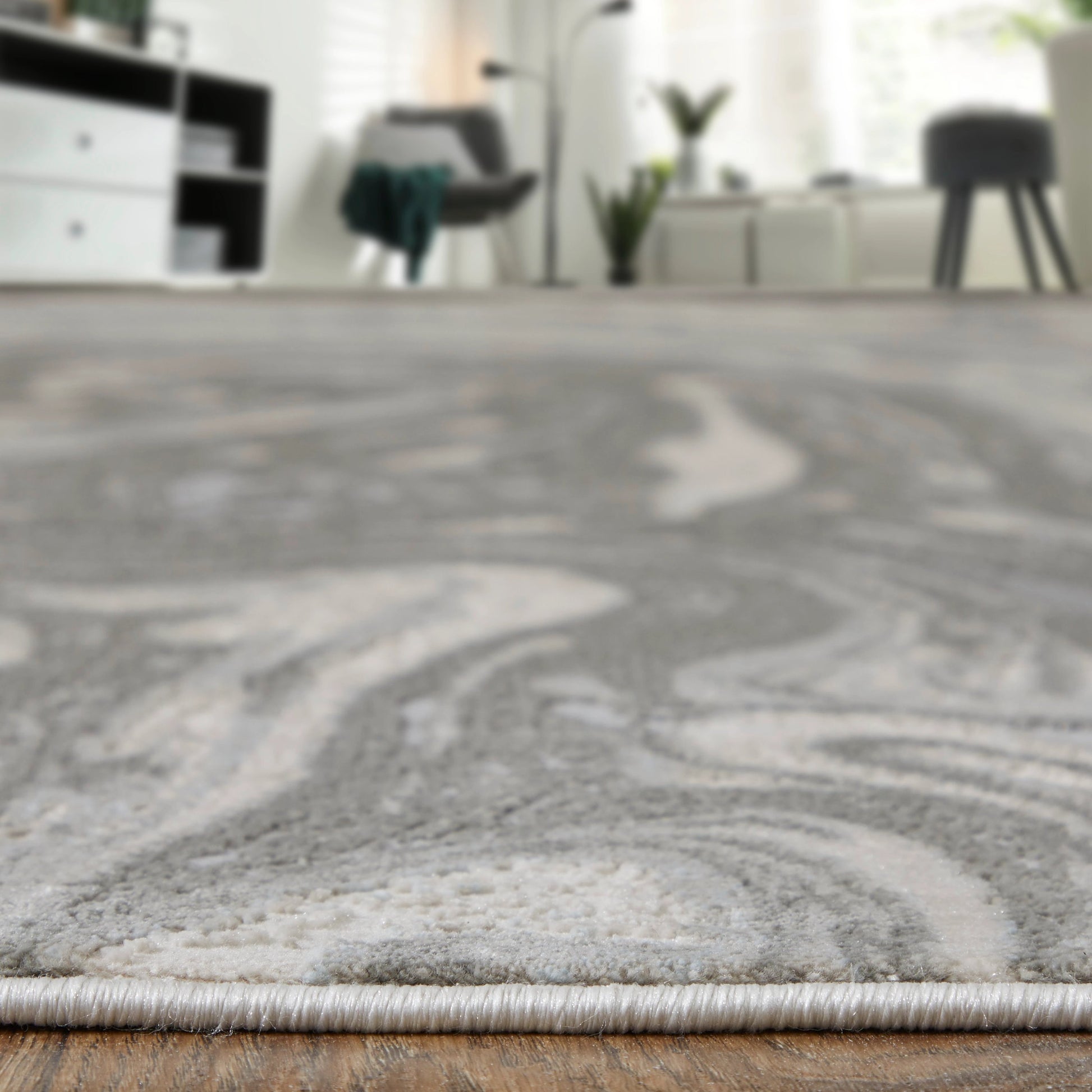 Prasad Rug - 3894F by Feizy in gray, ivory, silver. Made from polypropylene, polyester in a unique style.