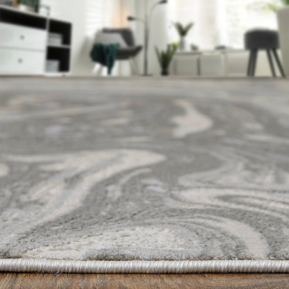Prasad Rug - 3894F by Feizy in gray, ivory, silver. Made from polypropylene, polyester in a unique style.