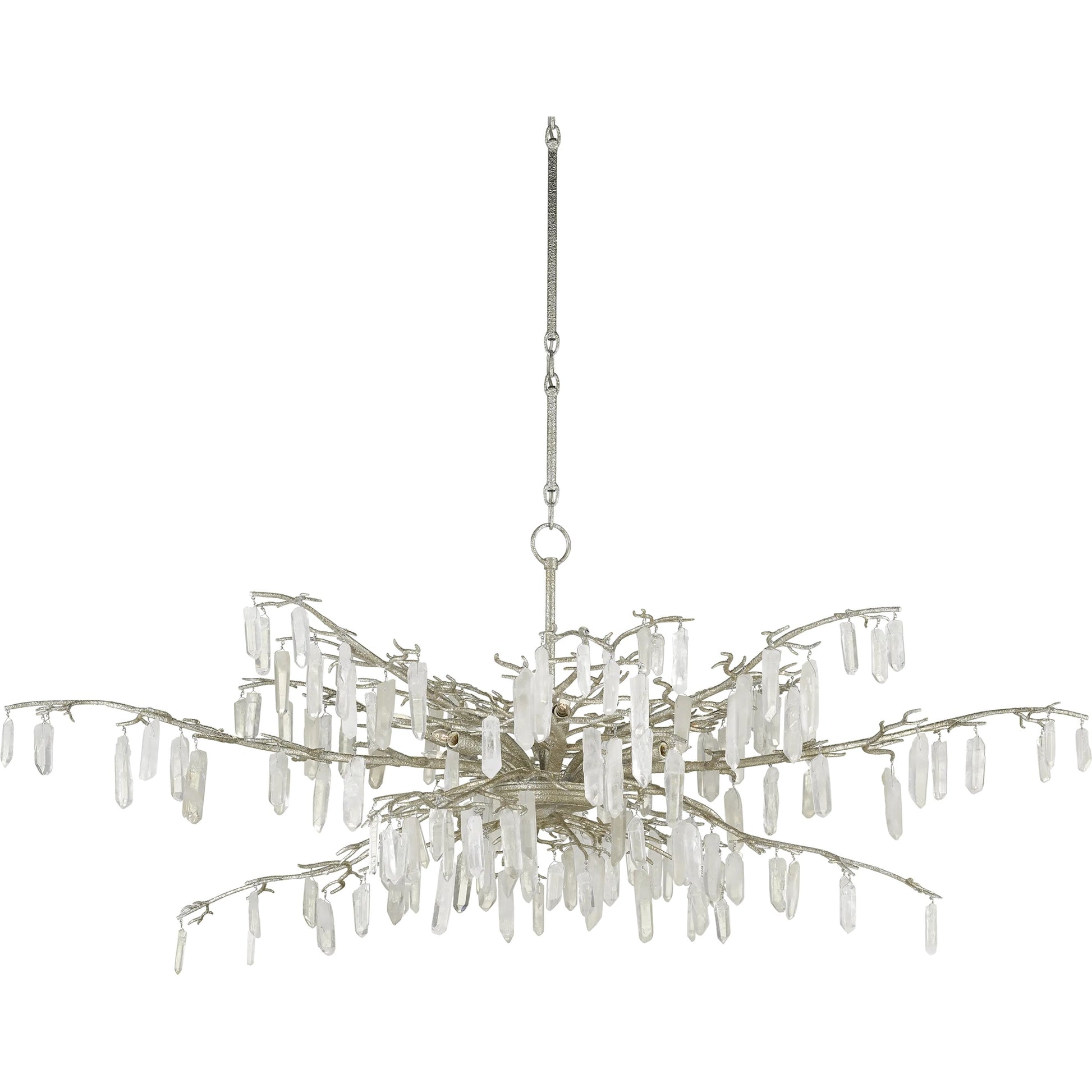 Forest Dawn Chandelier by Currey and Company. Made from wrought iron, crystal in a eclectic & global style.
