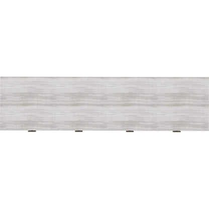 Mezzanine Accent/Media Console by A.R.T. Furniture in dove gray. Made from parawood, poplar solids, maple veneer, mirror, travertine, steel in a modern style.