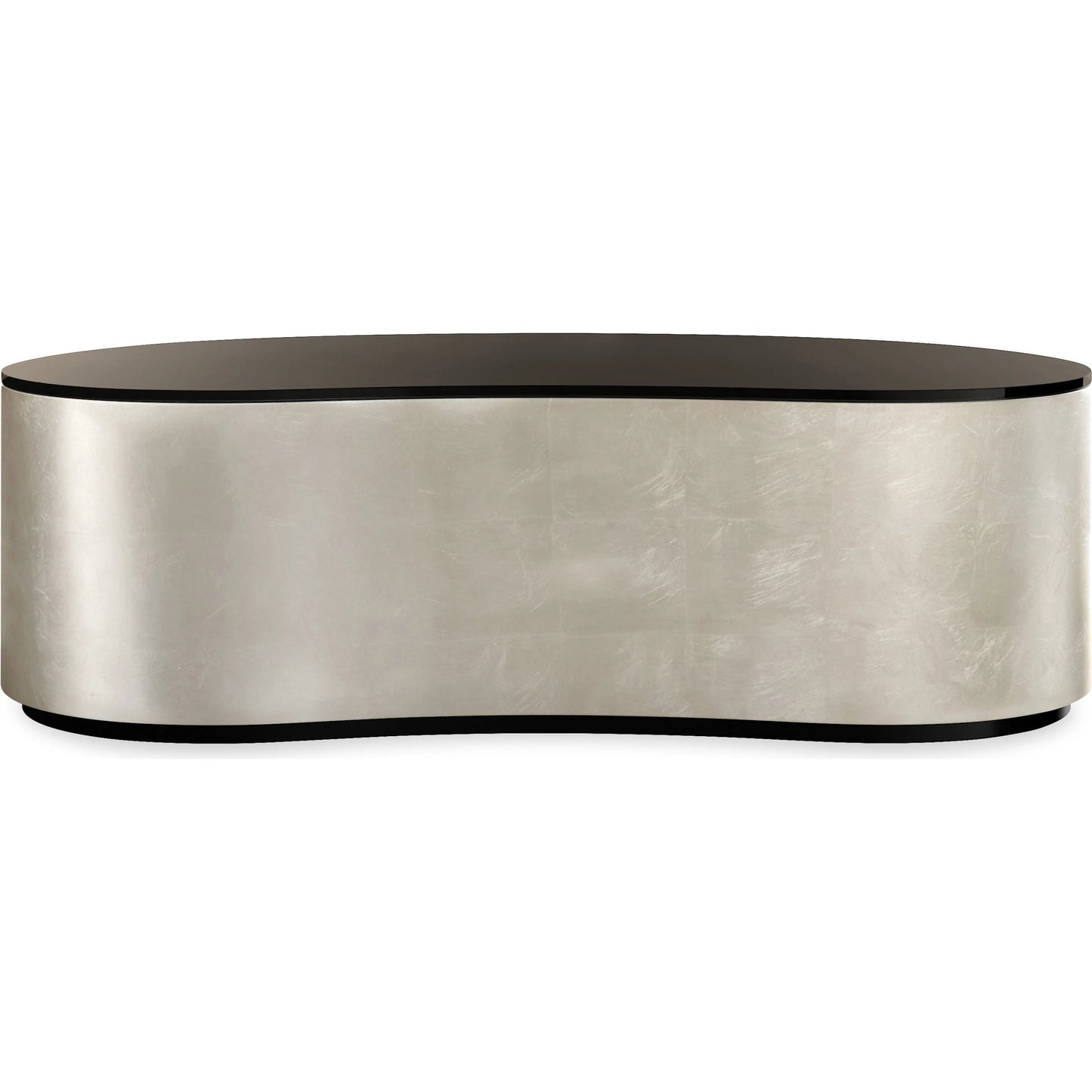 001 SI-2250448 | Additional Silo | Adele Cocktail Table by Caracole in charcoal leaf, almost black. Made from asian hardwood, glass in a modern style.