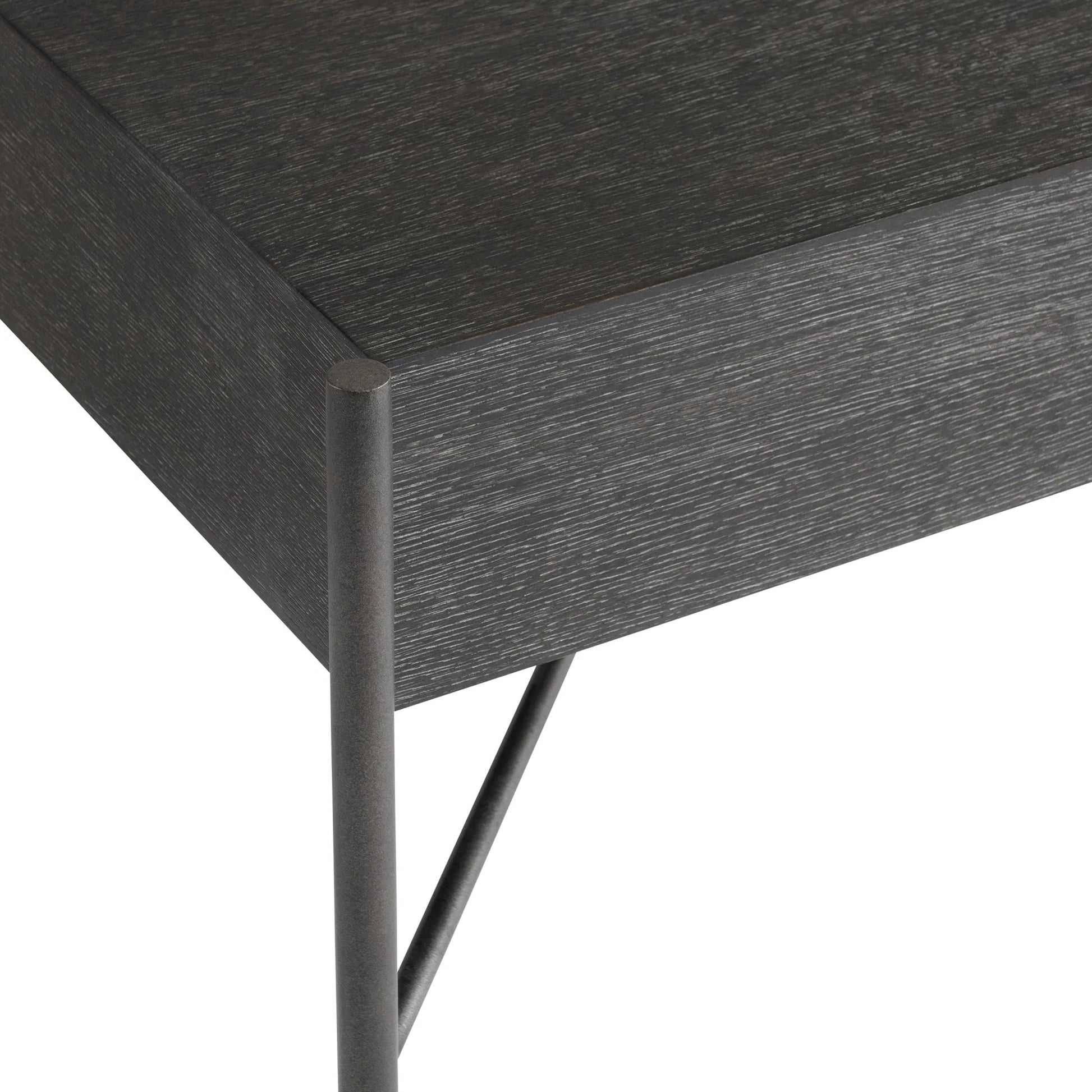 Outline Cocktail Table by Bernhardt in kohl, atra. Made from wood, metal in a transitional style.