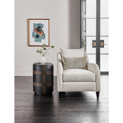Melange Burbank Round Accent Table by Hooker Furniture in brown. Made from resin, marble in a eclectic & global style.