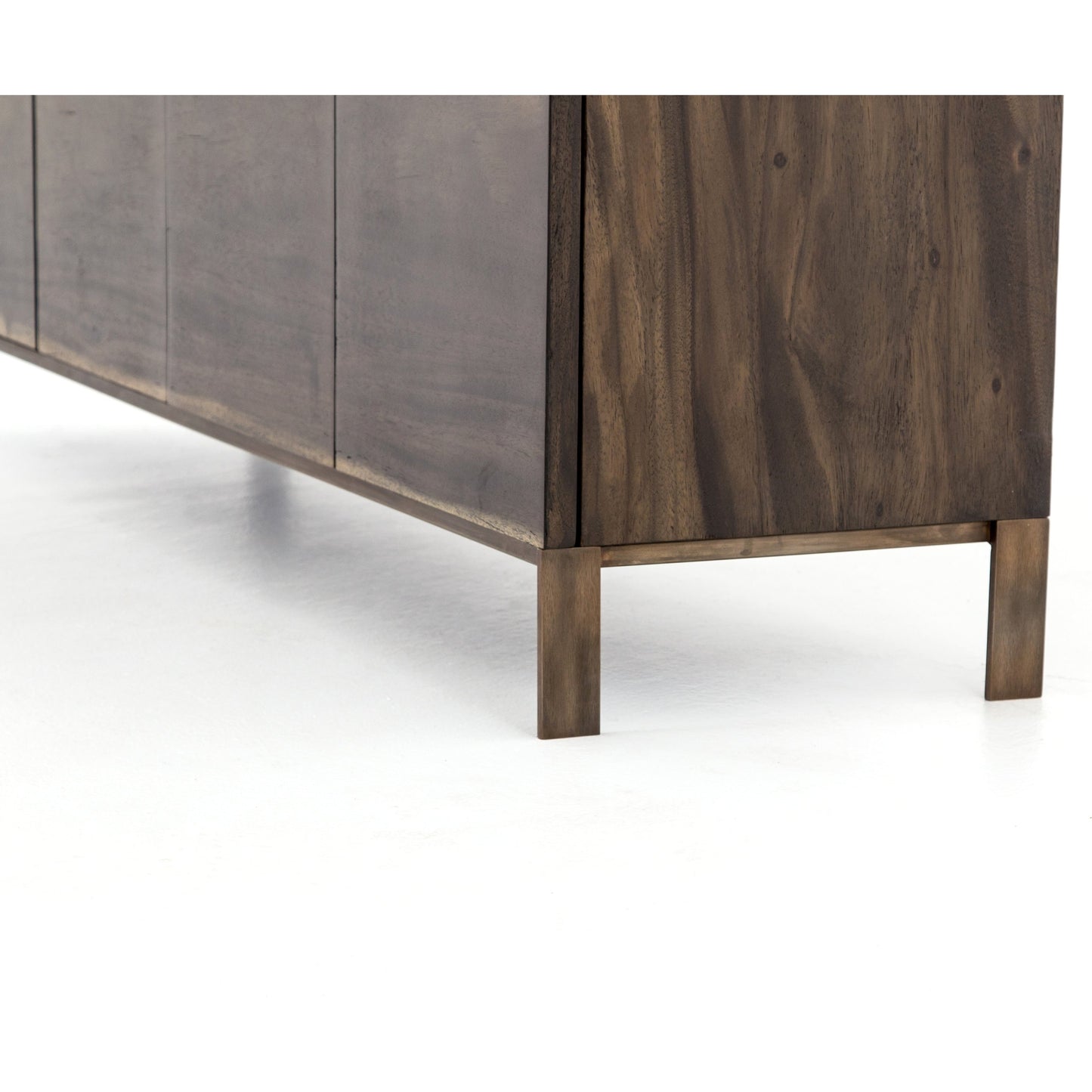 007 SR-369117 | Additional Silo | Live Edge Sideboard by Four Hands in bronzed iron, smoked saman. Made from thick saman veneer, iron in a eclectic & global style.