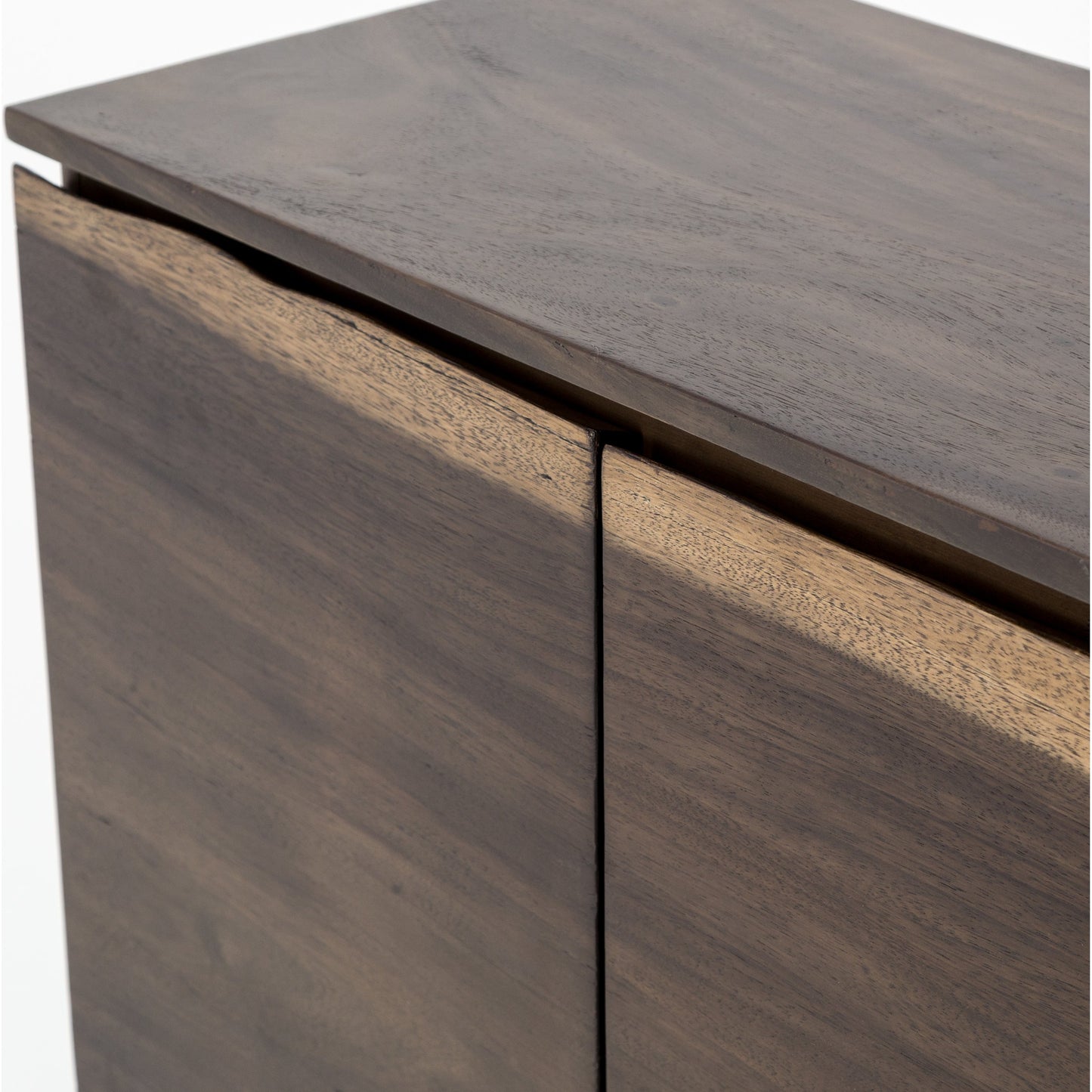 009 SR-369117 | Additional Silo | Live Edge Sideboard by Four Hands in bronzed iron, smoked saman. Made from thick saman veneer, iron in a eclectic & global style.