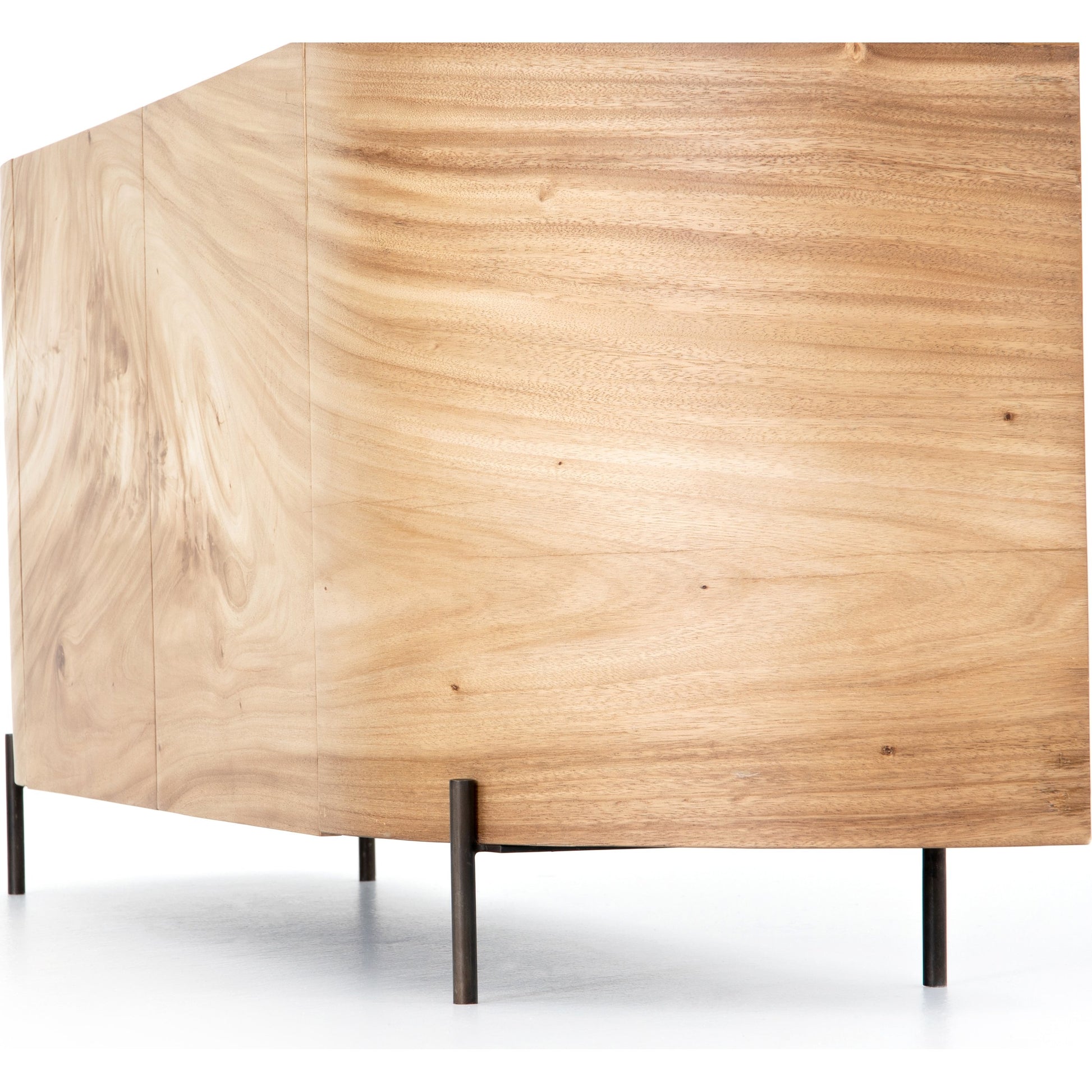 Lunas Sideboard by Four Hands. Made from thick guanacaste veneer, iron, engineered hardwood in a rustic style.