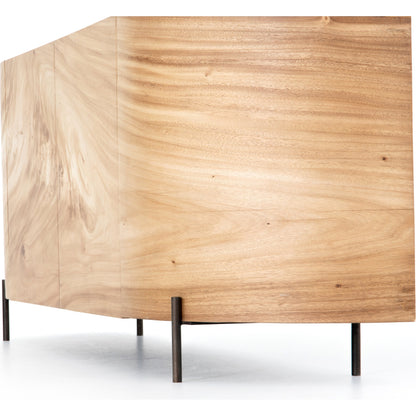 Lunas Sideboard by Four Hands. Made from thick guanacaste veneer, iron, engineered hardwood in a rustic style.