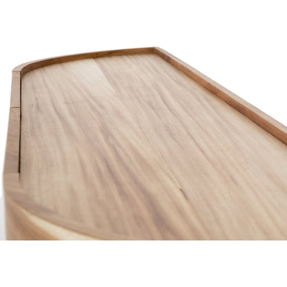 Lunas Sideboard by Four Hands. Made from thick guanacaste veneer, iron, engineered hardwood in a rustic style.