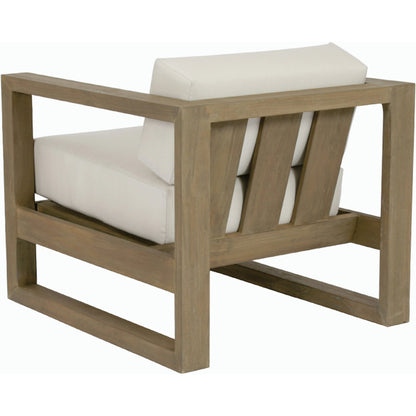 Coastal Outdoor Teak Club Chair by Sunset West. Made from teak in a modern style.